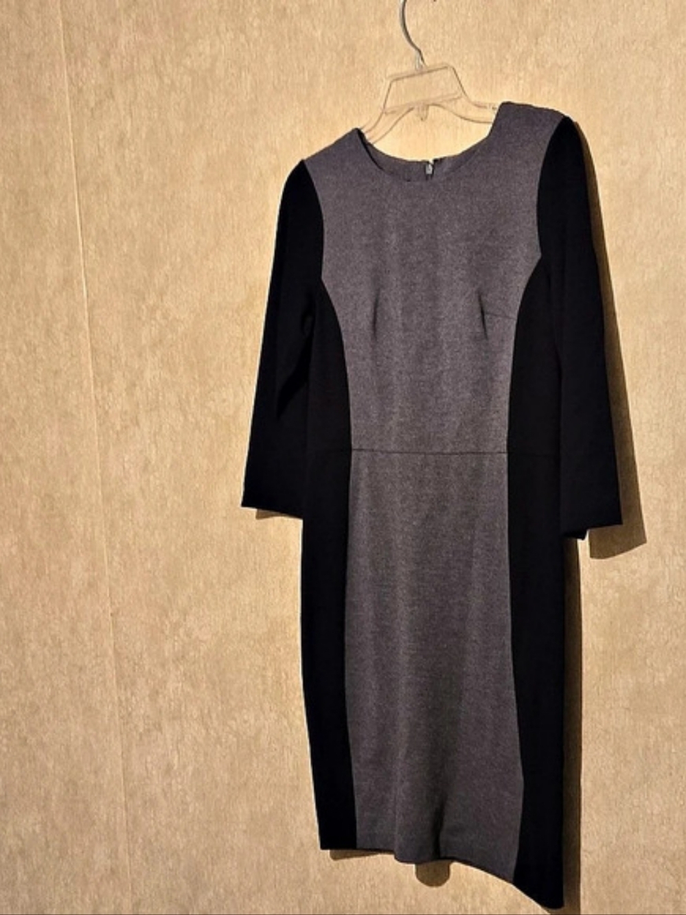 Talbots Colorblock Ponte Sheath Dress Gray & Black Size 6P